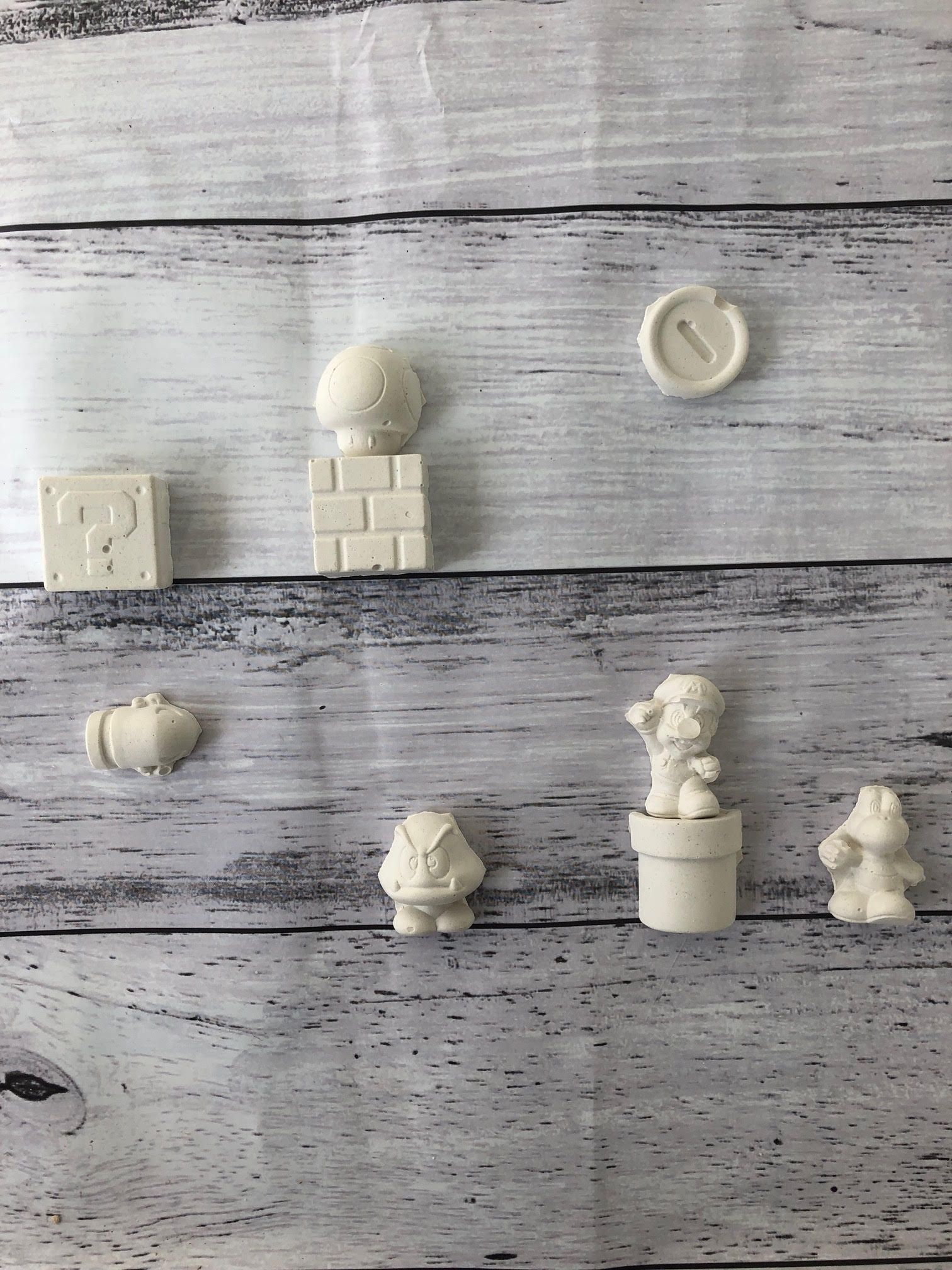 Paint Your Own Super Mario themed fridge magnets